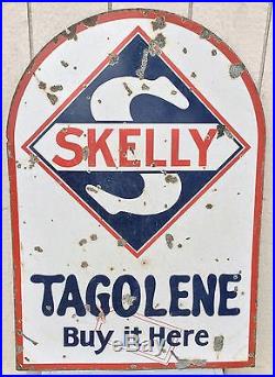 Vintage Skelly Porcelain Gasoline Sign