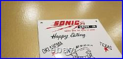 Vintage Sonic Drive In Porcelain Fast Food Restaurant Burgers Service Store Sign