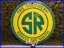 Vintage Southern Railway Porcelain Sign Railroad Train Station Plaque Gas & Oil