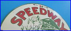 Vintage Speedway Gasoline Porcelain Better Gas Service Station Pump Plate Sign