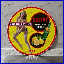 Vintage Squirt Soda Drink Gasoline Porcelain Sign Gas Oil Petroleum Motor Pump 2