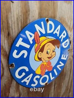 Vintage Standard Gasoline Porcelain Sign Gas & Oil Advertising Pump Plate 12