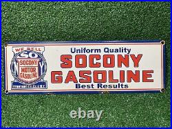 Vintage Standard Oil Co Porcelain Sign Socony Gas Station Motor Service Auto