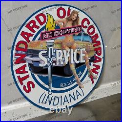 Vintage Standard Oil Company Porcelain Sign Gas Station Garge Advertising Oil