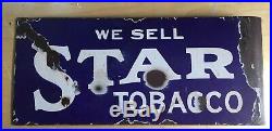 Vintage Star Tobacco Flange Sign Porcelain Not Gas Oil