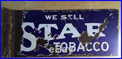 Vintage Star Tobacco Flange Sign Porcelain Not Gas Oil
