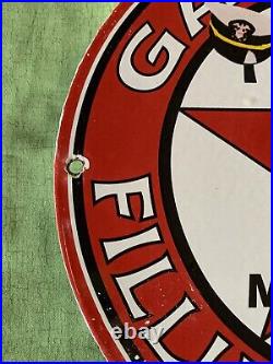 Vintage Style Texaco-gas & Oil Filling Station Pin-up Porcelain Sign 12 Inch