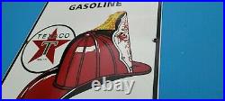 Vintage Texaco Fire Chief Motor Oil Porcelain Metal Gasoline Service Pump Sign