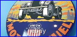 Vintage Union Speed Power Porcelain Gasoline Motor Oil Service Station Sign