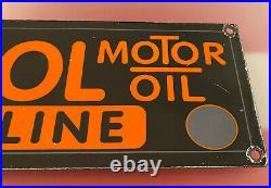 Vintage Veedol Gasoline Porcelain Gas Station Sign Pump Plate Motor Oil USA