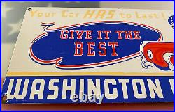 Vintage Washington Gasoline Porcelain Sign Chief Gas Station Pump Plate Oil