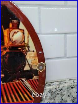 Vintage Western Pacific Railway Porcelain Sign Gas Oil Train Railroad Engine 12