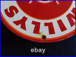 Vintage Willys Jeep Parts / Service Gas /oil Porcelain Advertising Sign