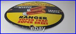 Vintage Winchester Sign Shotguns Super Trap Firearms Gas Pump Porcelain Sign
