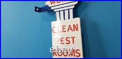 Vintage Womens Standard Gasoline Porcelain Gas & Oil Service Torch Restroom Sign