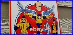 Vintage X-men Comics Porcelain Conoco Gasoline Service Station Superhero Sign
