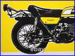 Vintage Yamaha Porcelain Sign 30 Dirtbike Motorcycle Racing Gas Oil Off Road