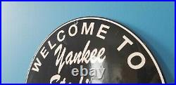 Vintage Yankees Porcelain Baseball Major League Baseball Tickets Stadium Sign
