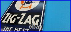 Vintage Zig-zag Cigarette Paper Porcelain Gas Service Station General Store Sign