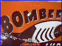 Vintage''bombee Lures'' 32 Inch Porcelain Sign