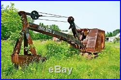 Vtg Bay City Crane Steam Shovel Tractor Michigan Porcelain Road Sign Gas Oil 38